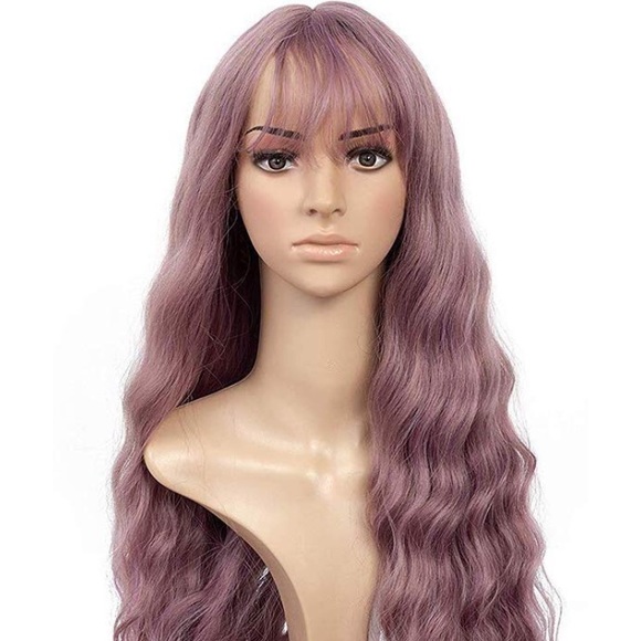 - OPIS 26” DUST PINK BODY WAVE BANG COSPLAY WIG main image 6